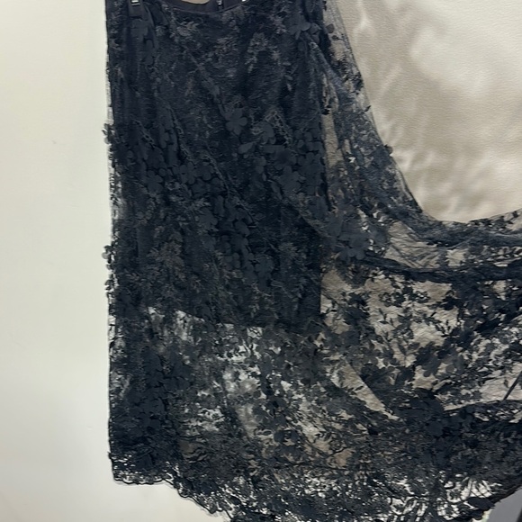 Dress The Population Black Lace Two Piece Lace Crop Top & Midi Skirt Size Small - Picture 6 of 16